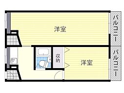 ネオコーポ都 1Kの間取図画像
