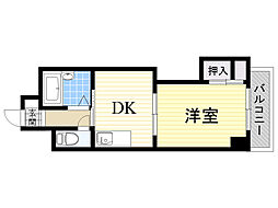 上新庄グランドハイツ北 1DKの間取図画像