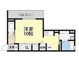 パレブロン ワンルームの間取図画像