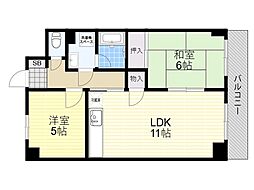 ローゼンガルテン 2LDKの間取図画像