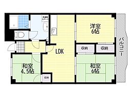 メゾンカーサー2号館 3LDKの間取図画像