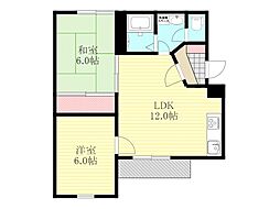 パティオ小松 2SLDKの間取図画像