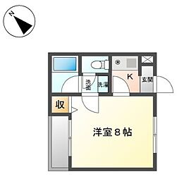 フォレストヴィラ 1Kの間取図画像