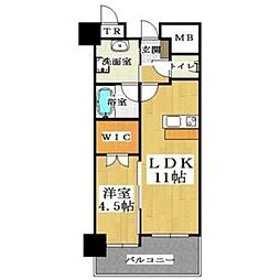 ヴェルドゥール南茨木 1LDKの間取図画像