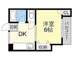 サンヒルズ 1DKの間取図画像