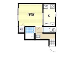 藤本ハイツ 1Kの間取図画像
