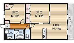 サンフォレスト 2LDKの間取図画像