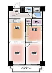 松戸グリーンハイツ 3階3DKの間取り
