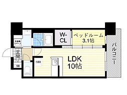 Osaka Metro御堂筋線 新大阪駅 徒歩10分の賃貸マンション 10階1LDKの間取り