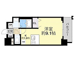 Osaka Metro御堂筋線 東三国駅 徒歩1分の賃貸マンション 11階ワンルームの間取り