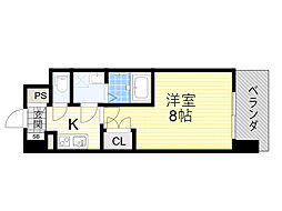 北大阪急行電鉄 江坂駅 徒歩14分の賃貸マンション 7階1Kの間取り