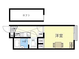 レオパレスコンポステラ服部 1Kの間取図画像