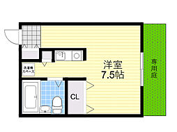 ハイツ天神 ワンルームの間取図画像