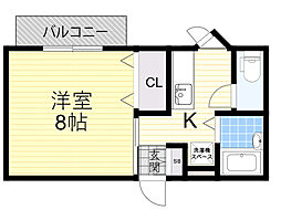 J・Yドリーム 1Kの間取図画像
