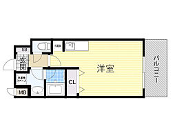 リエス池田満寿美町 ワンルームの間取図画像