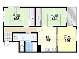 スカイハイツ曽根 3DKの間取図画像