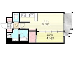 スプランディッド新大阪5 1LDKの間取図画像