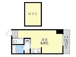 RIHITO新大阪WEST ワンルームの間取図画像