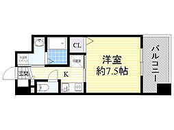 ウィルドゥ新大阪 1Kの間取図画像