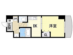 ノルデンハイム新大阪2 1DKの間取図画像