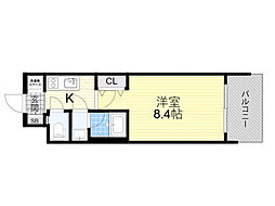 スプランディッド十三本町 1Kの間取図画像