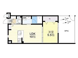 プレジール曽根 1LDKの間取図画像