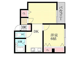 サンモール木川 1LDKの間取図画像