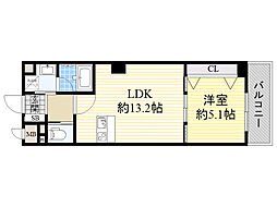 大幸ロイヤルA4 1LDKの間取図画像