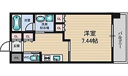 レジディア新大阪2 1Kの間取図画像