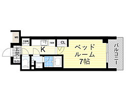 大阪市淀川区宮原5丁目マンション 1Kの間取図画像