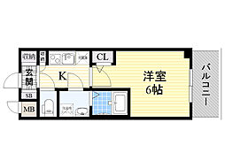 Osaka Metro御堂筋線 江坂駅 徒歩7分の賃貸マンション 9階1Kの間取り