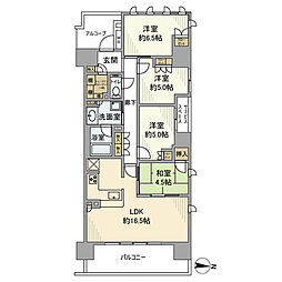 阪急京都本線 茨木市駅 徒歩10分の賃貸マンション 2階4LDKの間取り