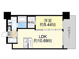 阪急千里線 吹田駅 徒歩19分の賃貸マンション 9階1LDKの間取り