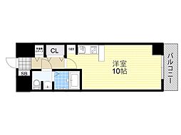 阪神本線 姫島駅 徒歩7分の賃貸マンション 5階ワンルームの間取り