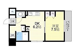 阪急千里線 吹田駅 徒歩3分の賃貸マンション 9階1DKの間取り