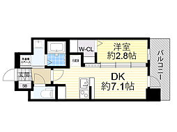 阪急京都本線 崇禅寺駅 徒歩6分の賃貸マンション 5階1DKの間取り