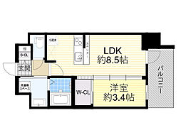 阪急京都本線 崇禅寺駅 徒歩6分の賃貸マンション 5階1LDKの間取り