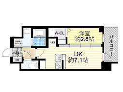 阪急京都本線 崇禅寺駅 徒歩6分の賃貸マンション 6階1DKの間取り