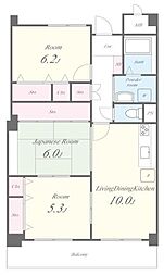 JR東海道・山陽本線 JR総持寺駅 徒歩25分の賃貸マンション 6階3LDKの間取り