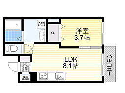 阪急千里線 吹田駅 徒歩8分の賃貸アパート 1階1LDKの間取り