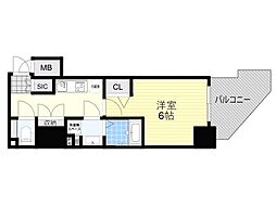 JR東海道・山陽本線 岸辺駅 徒歩4分の賃貸マンション 3階1Kの間取り
