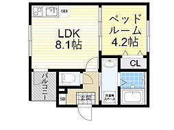 JR東海道・山陽本線 吹田駅 徒歩7分の賃貸アパート 1階1LDKの間取り