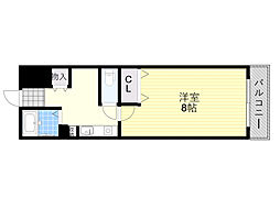 北大阪急行電鉄 緑地公園駅 徒歩7分の賃貸マンション 2階1Kの間取り