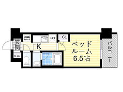 おおさか東線 JR淡路駅 徒歩3分の賃貸マンション 6階1Kの間取り
