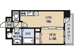 阪急京都本線 崇禅寺駅 徒歩9分の賃貸マンション 8階1LDKの間取り