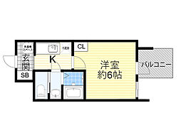 Osaka Metro御堂筋線 新大阪駅 徒歩11分の賃貸マンション 4階1Kの間取り
