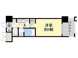 Osaka Metro御堂筋線 江坂駅 徒歩4分の賃貸マンション 10階1Kの間取り
