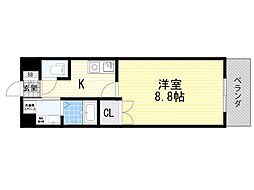 JR東海道・山陽本線 岸辺駅 徒歩4分の賃貸マンション 5階1Kの間取り