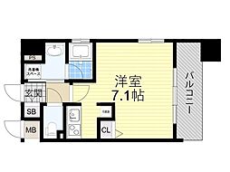 阪急京都本線 茨木市駅 徒歩4分の賃貸マンション 10階ワンルームの間取り