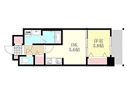 JR東海道・山陽本線 東淀川駅 徒歩9分の賃貸マンション 2階1DKの間取り